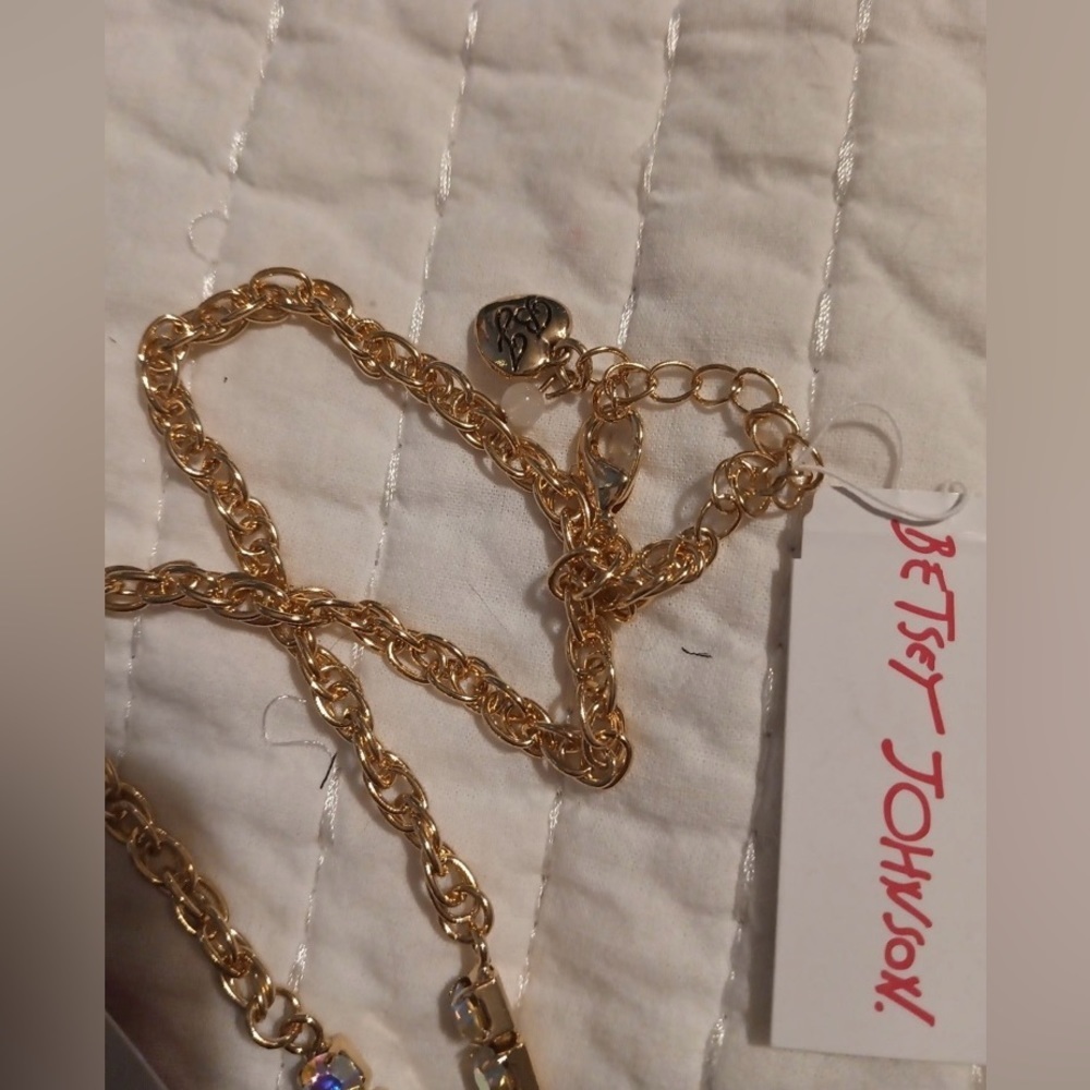 BETSEY JOHNSON SET Woodland Creatures Crystals Owl Necklace & Earrings SET NWT - Picture 7 of 8